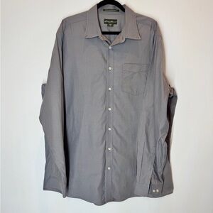 Eddie Bauer Grey L/S Tall XL Button Down Shirt wrinkle resistant relaxed fit